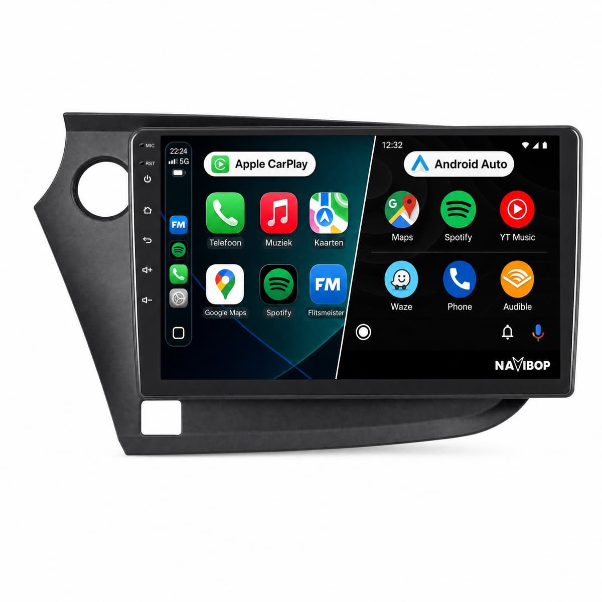 Navibop Autoradio geschikt voor Honda Insight - Draadloos Apple CarPlay & Android Auto - 9 inch touchscreen - Android 15 - 2GB/64GB - Navigatie - Bluetooth - DAB+ ready - 2 din — afbeelding 1