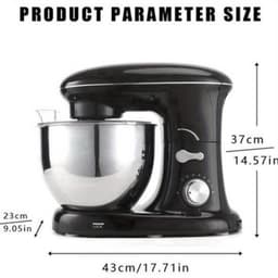Keukenmixer – Mengmachine – Bakmixer – Deegkneder – Standmixer – 1400W Krachtige Motor – 4,5 Liter RVS Mengkom – Zwart — thumbnail 1