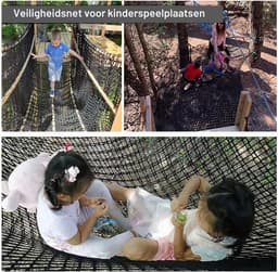 Speelplaats, dubbele lagen, kinderveiligheidsnet, klimrek, net, kinderschommel, tuin, 1 x 3 m, valbeveiligingsnet voor speelplaatsnet (zwart, 100 x 300 cm) — thumbnail 3