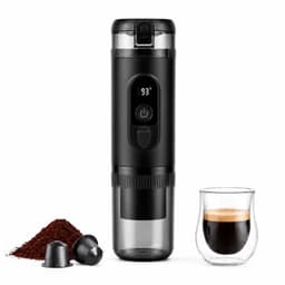 Draagbare koffiezetapparaat, espressomachine, 2-in-1, oplaadbaar, zelfverwarmend, compatibel met NS-capsules en gemalen koffie, mini-koffiezetapparaat, USB-C, voor reizen, camping, auto, kantoor — thumbnail 1
