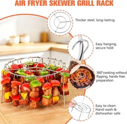 Set van 2 luchtfriteuse grillframe, 16 cm rond heteluchtfriteuse frame — thumbnail 5