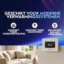 Watts BT-CT03-RF Touch Screen Thermostaat met WiFi - Slimme Verwarmingsregeling - Draadloze Thermostaat - Digitaal Touchscreen - Wit — thumbnail 5