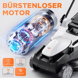 Accugrasmaaier met Opvangbak (40L) – Laura Homestore – 2x 20V Accu (4.0 Ah) & Lader – 43 cm Maaibreedte – Borstelloos – 6 Maaihoogtes – Voor Gazons tot 500 m² – Zwart — thumbnail 1