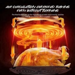 Heteluchtfriteuse – Airfryer - Airfryer Oven - 8L - 1400W - Airfryer Zonder Olie - LED Touchscreen - Kijkvenster - RVS - Hoge Temperatuur - Zwart — thumbnail 3