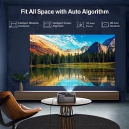 Beamer - Projector - Mini Projector - Full HD Native 1080P - met 120-inch E-ALR Projectorscherm & Stand – Outdoor Camping & Home Theater – EU Plug — thumbnail 3