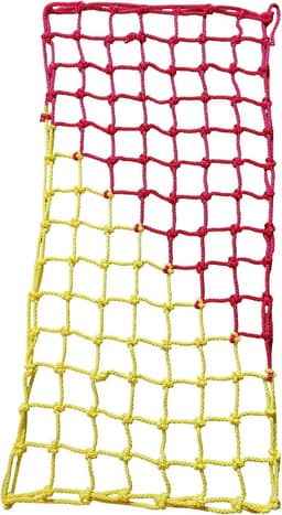 Klimnet Polyester Speeltuin Klimrek Voor Kinderen Buitenspeeltuin Veiligheidsbescherming, Boomhut, Touwladder, Schommelset, Jungle Gyms Hindernisbaan(Size:182*182cm(6*6ft),Color:rood/geel) — thumbnail 1
