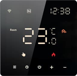 Wi-Fi kamerthermostaat – Tuya Smart elektrische verwarmingsfolie - Slimme thermostaat - Digitale LED-controller – Vloerverwarmingsthermostaat - Touchscreenbediening – Smart Living - 16A - Zwart — thumbnail 1