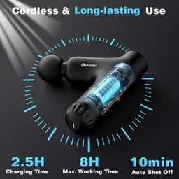 Spier Massager - Herstel Gun - Spierherstel Bevorderen - Afneembare Lange Handgreep - 39.5 cm Lengte - Zwart — thumbnail 4