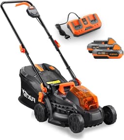 Accu Grasmaaier - Elektrische Grasmaaier - Gazon Onderhoud - Dubbele Accu Systeem - 33cm Maaibreedte - Zwart — thumbnail 1