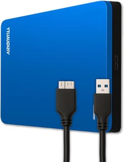 Externe Harde Schijf - Opslagapparaat - Bestanden Opslaan - Schokbestendige Aluminium Behuizing - 1TB Capaciteit - Modern Blauw — thumbnail 1