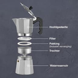 Percolator - Geschikt voor Inductie - Bialetti - Zilver - 12cm x 18cm x 22cm — thumbnail 5