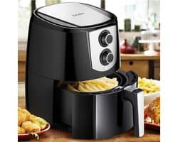 Heteluchtfriteuse - Airfryer Frituurpan - Gezond Frituren - 360 Graden Luchtcirculatie - 52 Liter - Zwart