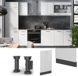 Vaatwasser paneel - Frontpaneel Keuken - Keukenrenovatie - Geïntegreerd Ontwerp - 45 cm breed - Wit hoogglans — thumbnail 3