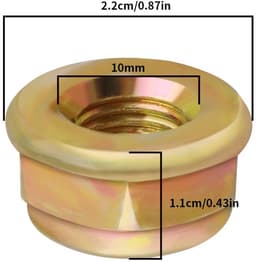Dailygoods- Moer 20 Stuks - Linkerhand Draad M10x1.25 - Vervangingen - Metaal - Slijtvast - Corrosiebestendig - Afmetingen 22x11 mm - Draadmoer — thumbnail 2