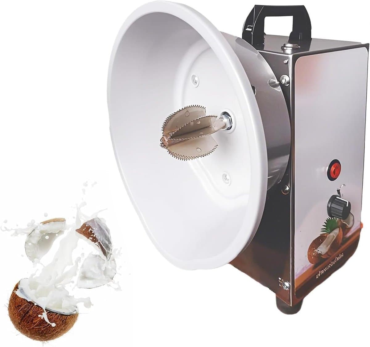 Elektrische Kokosschraper - Kokosrasp Machine - Vlees Verwerken - 3 Snelheden Instelbaar - 24x245x32 cm - Zilver — afbeelding 1