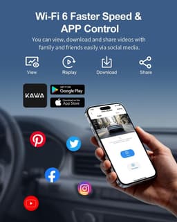 SnelShoppen - KAWA 2 Kanaal Dash Cam 4K + 1080P Voor- en Achterkant, Voice Control, GPS, 2K HDR, Parkeermodus, Wi-Fi 6, Voor Auto's, Dual Channel — thumbnail 4