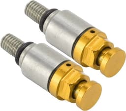 Twee M5x0.8 aluminiumlegering voorvorkontluchtingsventielen/drukregelventielen, geschikt voor CRF150R CR125R CR250R CRF250R, geel — thumbnail 2