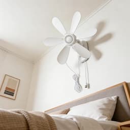 Wandventilator met Afstandsbediening - Muurventilator USB - Ruimte Koelen - Stille Werking Timer - 419 cm - Wit — thumbnail 1
