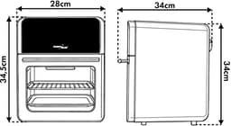 SnelShoppen - Olievrije Friteuse 10L - Heteluchtfriteuse met Kijkvenster - 1800W, 8 Programma's, Touchscreen Display, Timer 60 min, 70–200°C, Gezond K — thumbnail 5
