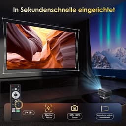 Mini Beamer - Draagbare Projector - Thuisbioscoop Creëren - Android 13 Smart - 1080p Full HD - Grijs — thumbnail 3