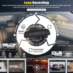 Dashcam Achteruitrijcamera - Autocamera Spiegelsysteem - Wegveiligheid Registratie - Dubbele Camera Functie - 4 Inch Scherm - Zwart — thumbnail 4