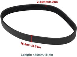Aandrijfriem 475 mm - 7 Ribben - Rubber - Compatibel met YT5120-01 - Soepele inschakeling - Duurzaam en flexibel - Grasmaaierriem — thumbnail 5
