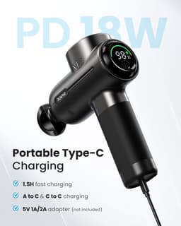 Massage Gun - Spierontspanning Apparaat - Herstel na sport - App gestuurde massage - 14.5 x 18.5 cm - Zwart — thumbnail 2