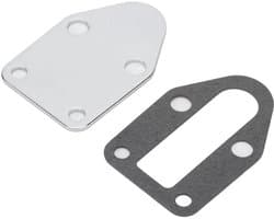 Brandstofpompafdekplaat, zonder gaten, roestvrij staal, geschikt voor Chevrolet small-block V8-motor uit 1955-2000.