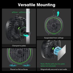 Kweektent ventilator stil clip fan USB met 3 snelheden verstelbare luchtstroom compacte luchtcirculatie set van 2 stuks — thumbnail 5