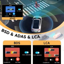 SnelShoppen - 9,66 Inch Achteruitkijkspiegel Dashcam 4K Voor- en Achtercamera 1080P met Nachtzicht, WiFi, GPS, ADAS, BSD, LCA, Lusopname en Kaart voor — thumbnail 4