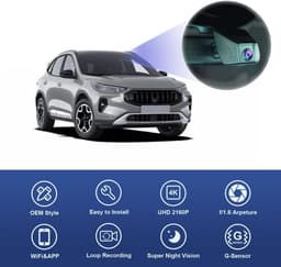 SnelShoppen - Dashcam 4K voor Ford Kuga 2019-2025 MK3 - OEM Auto Camera 2160P UHD, WiFi, G-Sensor, Loop Recording, WDR, Plug & Play, incl. 64GB Kaart — thumbnail 2