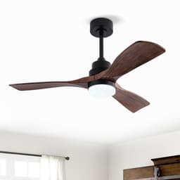 Bestverkochte Moderne 42-inch Plafondventilator met 3 Walnootbladen - Licht - Afstandsbediening - Stille Omkeerbare DC-motor - Geheugenfunctie - Boerderijstijl — thumbnail 1