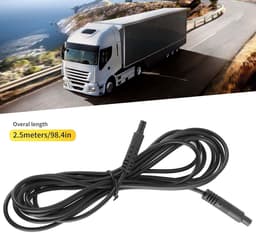 SnelShoppen - 4-Pin Auto Dashcam Kabel 2.5m - Achteruitkijkcamera Kabel voor 12V/24V Voertuigen, Trucks, Motorhomes, Trailers, Bussen - Flexibele Inst — thumbnail 2