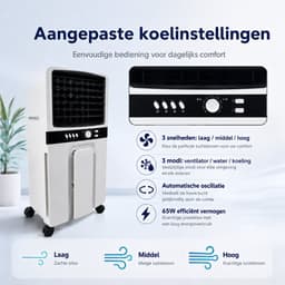 Glowstride - Luchtkoeler - airco - Waterkoelventilator - 6L - 65W - Airconditioner 3 Snelheden - mobiele airco — thumbnail 4