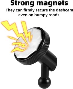 Houder voor Dashcam Compatibel met Mini 2/65W/66W/67W/55/56/57/45/46/47/Mini 3/Tandem/X110/X210/X310/Speak/Speak Plus, Magnetische Houder voor Dashcam met 4 Metalen Platen(Zwart) — thumbnail 3