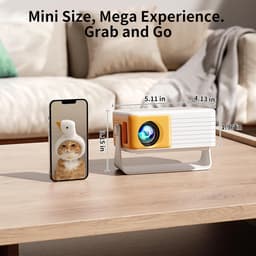 Thijox - Y3 Mini Beamer, Draagbare Full HD Videoprojector voor Thuisbioscoop en Outdoor Gebruik, Compatibel met HDMI, USB, Smartphone, PS5, Fire Stick — thumbnail 4