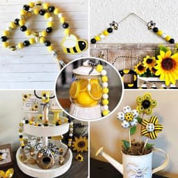 Set van 200 houten kralen met bijenthema in honingraat- en ronde balvorm, groot gat, ideaal voor creatieve sieraden en knutselprojecten — thumbnail 4