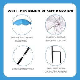 3e Verstelbare Plantenparasol, Grote waterdichte Tuinparasols Duurzaam Buitenzonwering voor Potplanten Bloemen Groenten — thumbnail 3