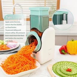 Elektrische groentesnijder - Keuken rasp - Snel eten bereiden - 6-in-1 functies - 12 x 17 x 28 cm - Wit — thumbnail 3