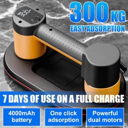 Accu stofzuiger 300 kg zuigkracht - voor tegels, glas en marmer - LCD display, 4500 mAh batterij - tot 12 uur gebruik - ShopVlot — thumbnail 5