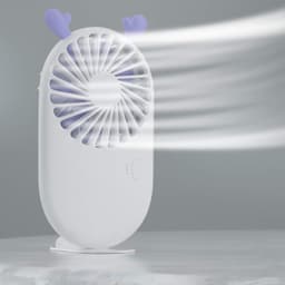 Krachtige mini-tafelventilator, draagbaar en elektrisch, met 800 mAh-accu, stil, voor thuis of onderweg — thumbnail 4