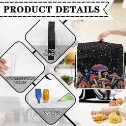 Standmixerhoes - Keukenmachinehoes Beschermhoes - Keuken Opbergen - Met Handvat en Vakken - 37 cm Hoog - Mushroom Galaxy — thumbnail 2
