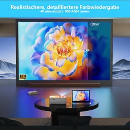 Mini soundbar - Wit - 4K Android Beamer met Native 1080P en Autofocus - Voor Thuisbioscoop en Outdoor Gebruik — thumbnail 2