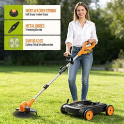 Accugrasmaaier 3-in-1 - Grasmaaier trimmer - Gazononderhoud - Borstelloze motor - 48 cm snijbreedte - Oranje — thumbnail 3
