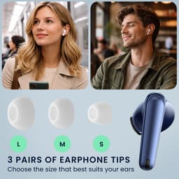kwmobile 6x cover voor in-ear oortjes geschikt voor Anker Soundcore Liberty 4 NC - Vervangende oordopjes van siliconen in wit - 3 maten — thumbnail 3