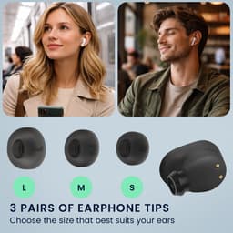 kwmobile 6x cover voor in-ear oortjes geschikt voor JBL Tune Buds - Vervangende oordopjes van siliconen in zwart - 3 maten — thumbnail 2
