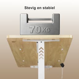 Devoko Elektrisch Verstelbaar Zit-Sta Bureau 100x60 cm Breed – Hoogte 73–118 cm – 2 Geheugenstanden, Zit-Herinnering, LED-Display en USB – Draagvermogen 70 kg – Beige — thumbnail 4