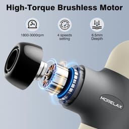 Thijox - Mini Massagepistool Draagbaar Diepe Weefsel Percussie Spiermassager met 6 Verwisselbare Massagekoppen en 4 Snelheden, Ideaal voor Sport, Onts — thumbnail 2