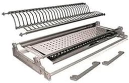 Afdruiprek RVS - Keukenrek Houders - Keuken Organiseren - Verstelbaar Frame - 56 cm Kastmaat - Zilver — thumbnail 5