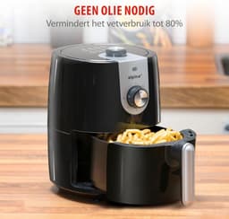 Hetelucht Friteuse - Compacte Oven - Gezond Frituren - Snelle Bereiding - 2 Liter - Zwart — thumbnail 4